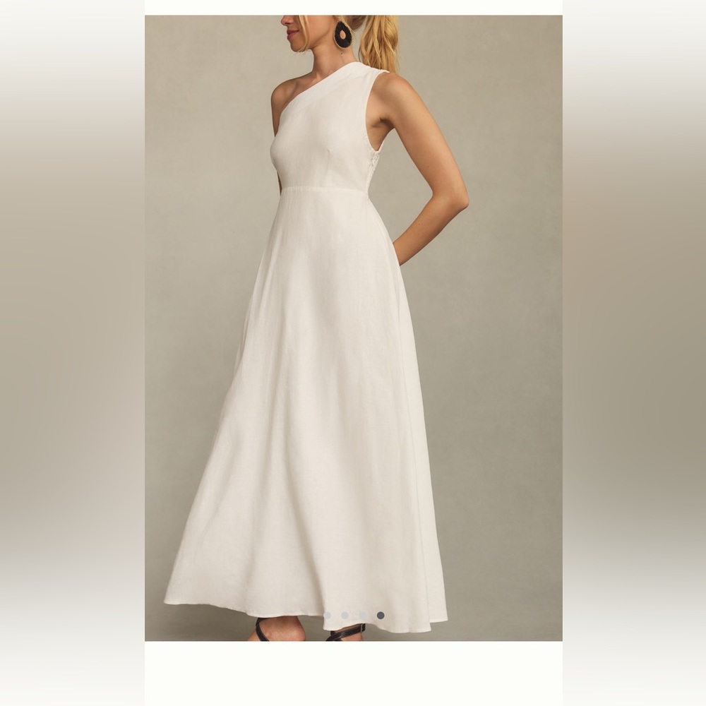 Farm Rio One-Shoulder smocked A-line dress